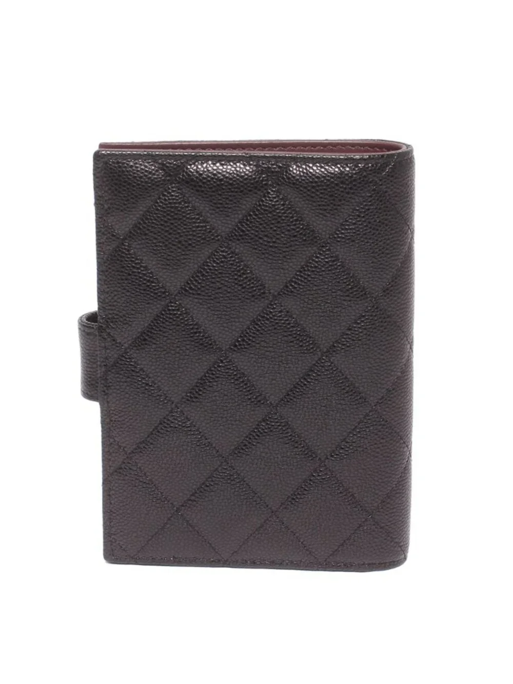 Chanel Bifold Wallet Passport Case Quilted Gold Caviar Leather